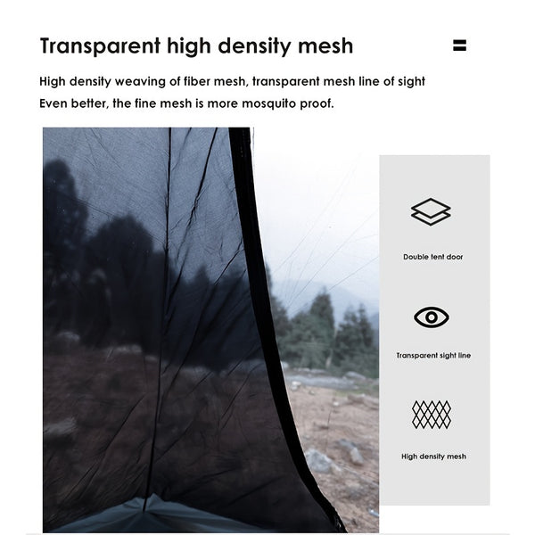 2-Person Black Knight Pyramid Camping Tent - Storm & Wind Resistant