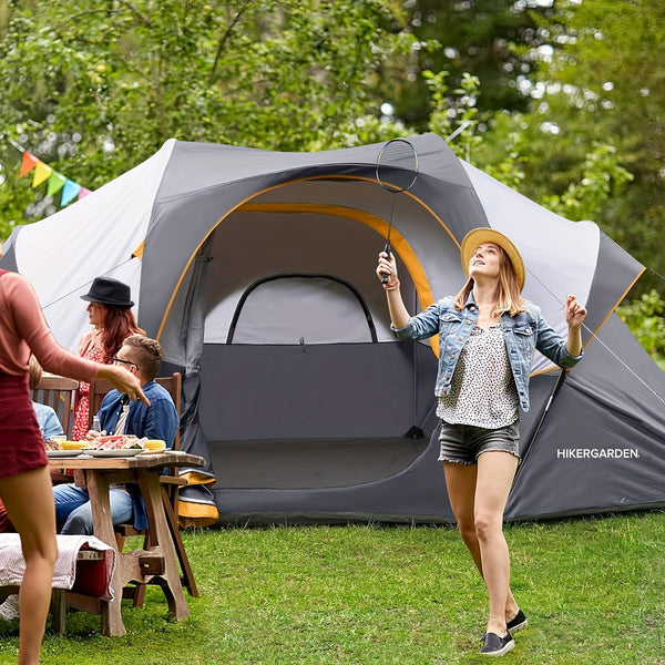 HIKERGARDEN 10 Person Camping Tent - Portable Easy Set Up Family Tent for Camp