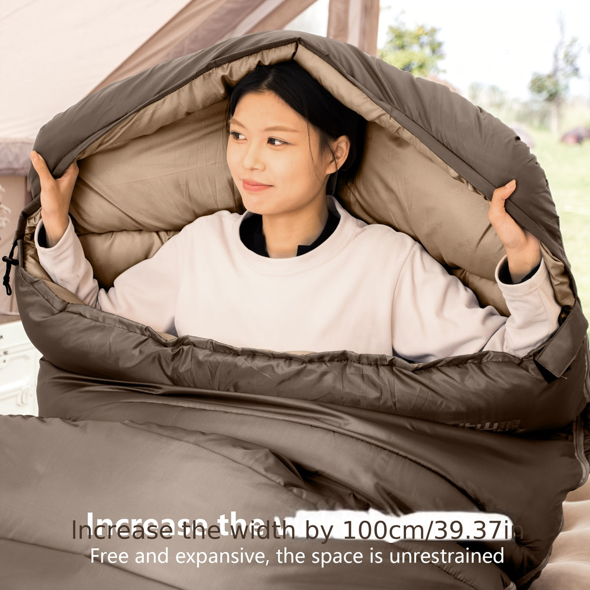 BISINNA Portable Camping Sleeping Bag for Adults - 4-Season Lightweight Backpacking