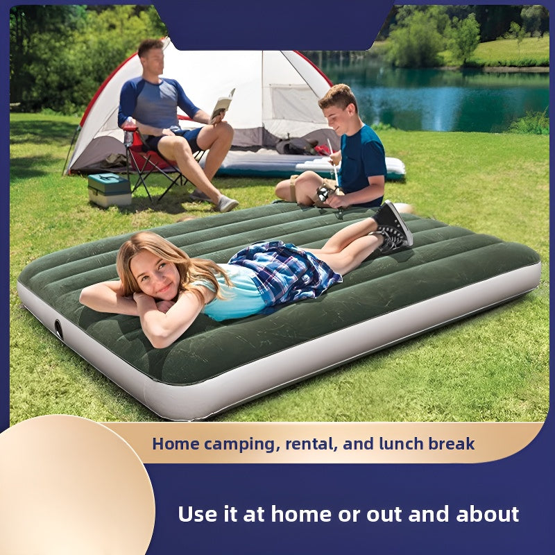 Inflatable Mattress, Portable Foldable Flannel Sleeping Pad, Suitable for Camping