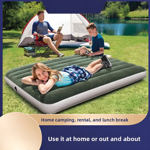 Inflatable Mattress, Portable Foldable Flannel Sleeping Pad, Suitable for Camping