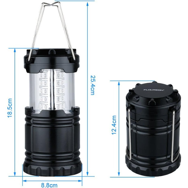 camping equipmentLightahead Set of 4 Portable Outdoor LED Camping Lantern Black Collapsible