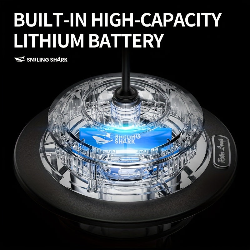 1pc Smiling Shark LED Camping Light, USB Rechargeable, Dimmable Mini Tent Lamp