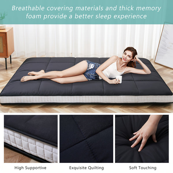LILYPELLE Japanese Futon Mattress, Extra Thick Folding Sleeping Pad Futon