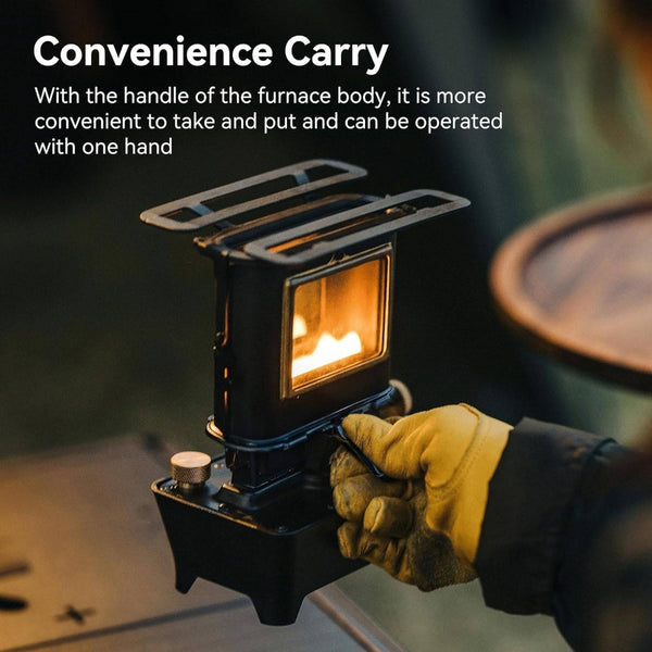 Camping, Fuel Lamp Outdoor Lighting Portable Stove Cooking Warming, Black