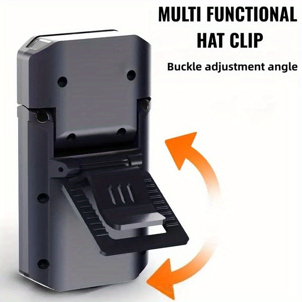 Outdoor night fishing hat clip light Type-C charging wave sensing 5-mode multi angle adjustable lighting small flashlight