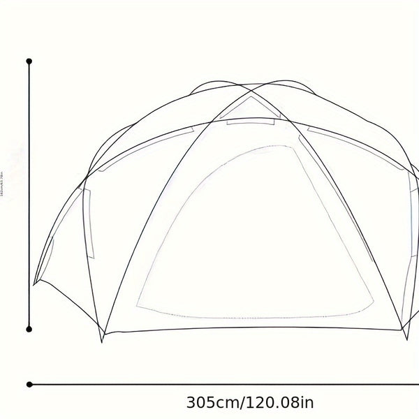 4-Person Portable Folding Camping Tent - All-Season Dome Shelter with Zipper Closure