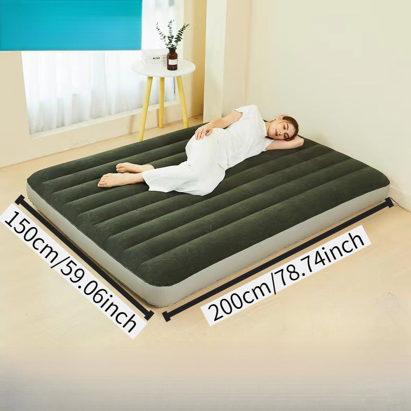Inflatable Mattress, Portable Foldable Flannel Sleeping Pad, Suitable for Camping