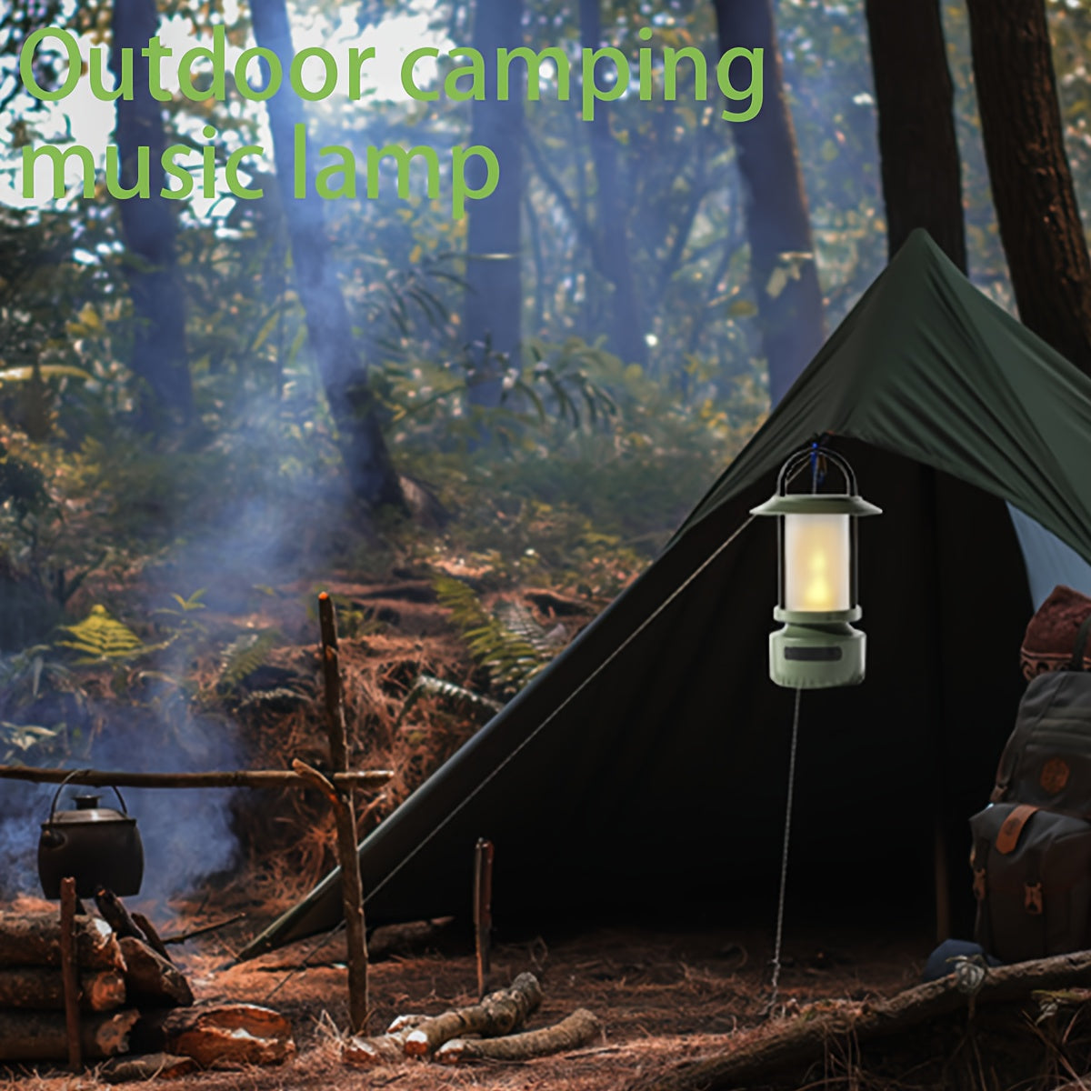 Outdoor Bluetooth Speaker - Wireless Speaker with LED Lights, Flickering Flames