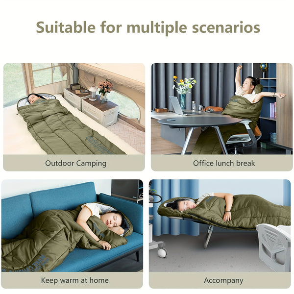 BISINNA Lightweight 3-Season Camping Sleeping Bag for one person - Warm Cold-Resistant envelope design with Zipper Closure