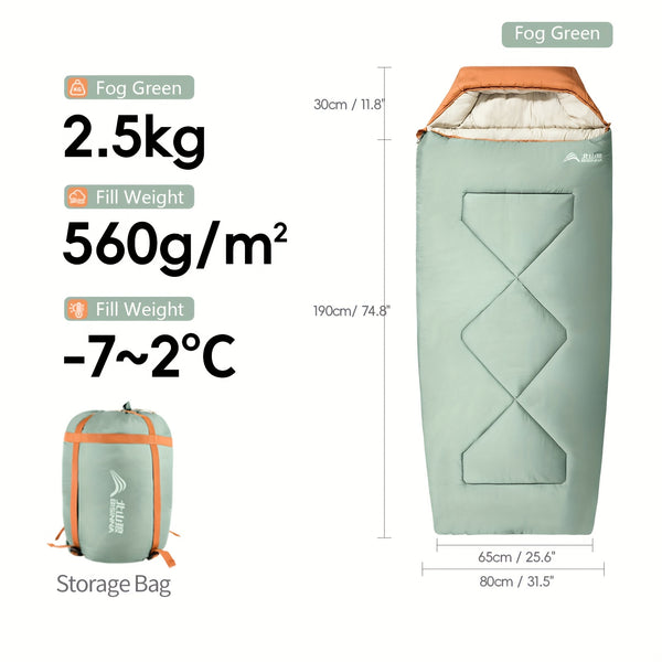 BISINNA Sleeping Bag | Compact, All-Season, Polyester, Zipper Closure, Synthetic Fiber Insulation