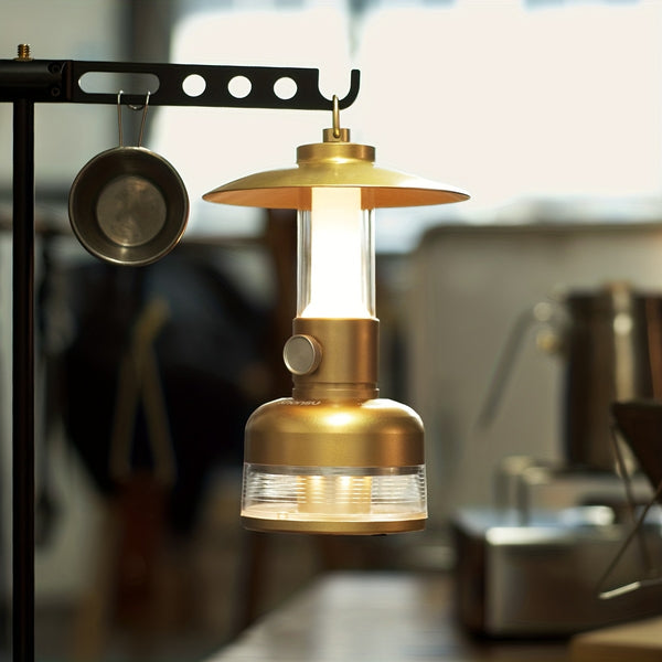 6000mAh Portable Camping Lantern with USB Rechargeable Battery, 5-Mode Adjustable Brightness