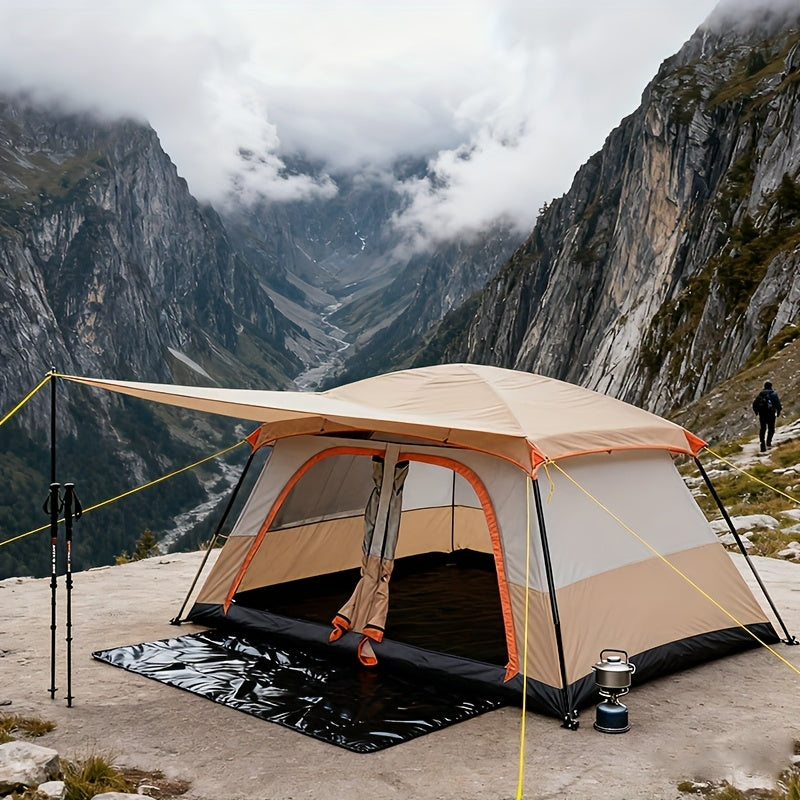 4-Person Large Family Camping Tent with Front Privacy Zippered Room