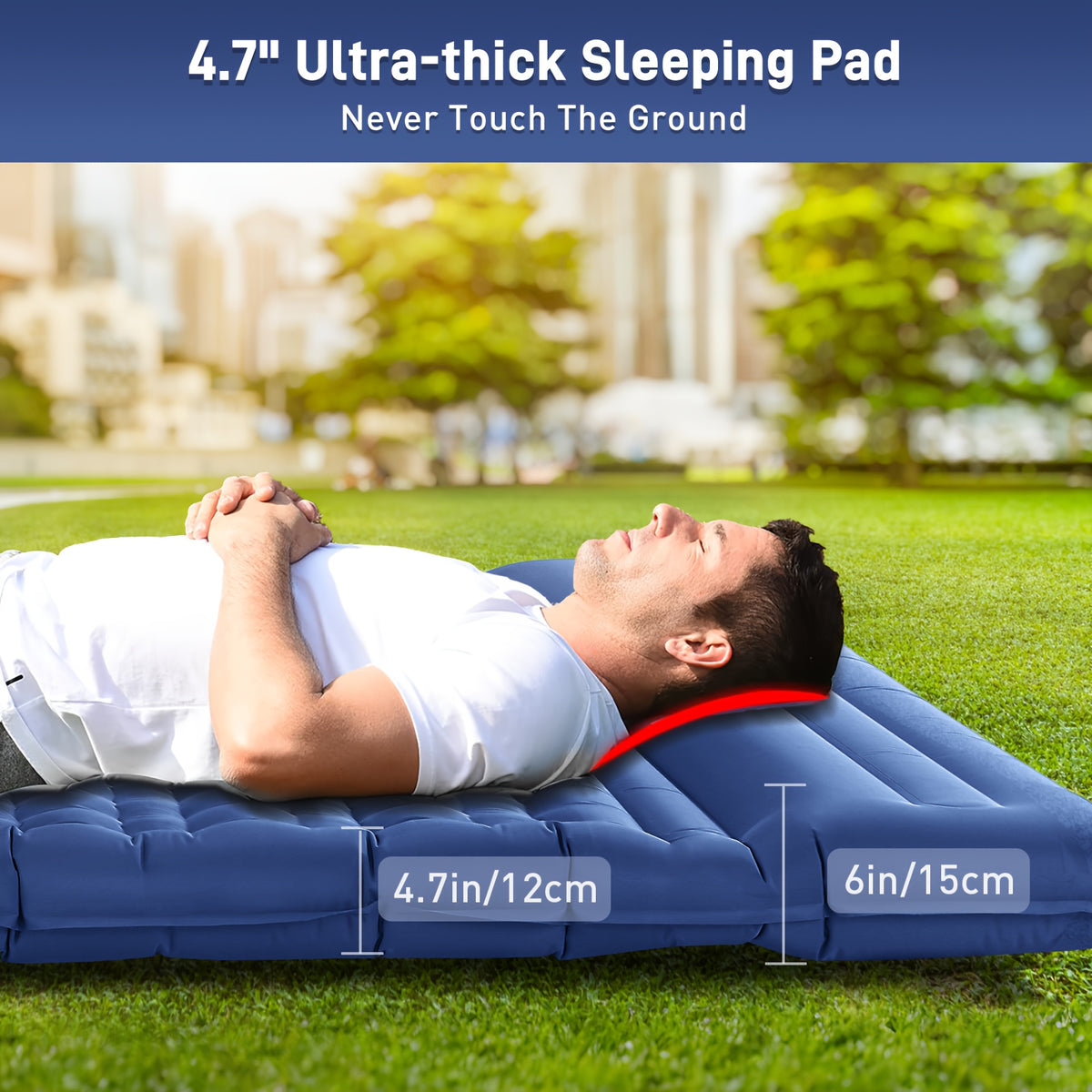1pc Double Sleeping Pad for Camping, 4.7\