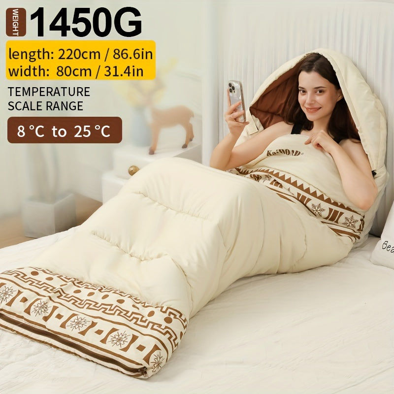 Snow soft sleeping bag adult winter outdoor thick anti cold can be spliced sleeping bag