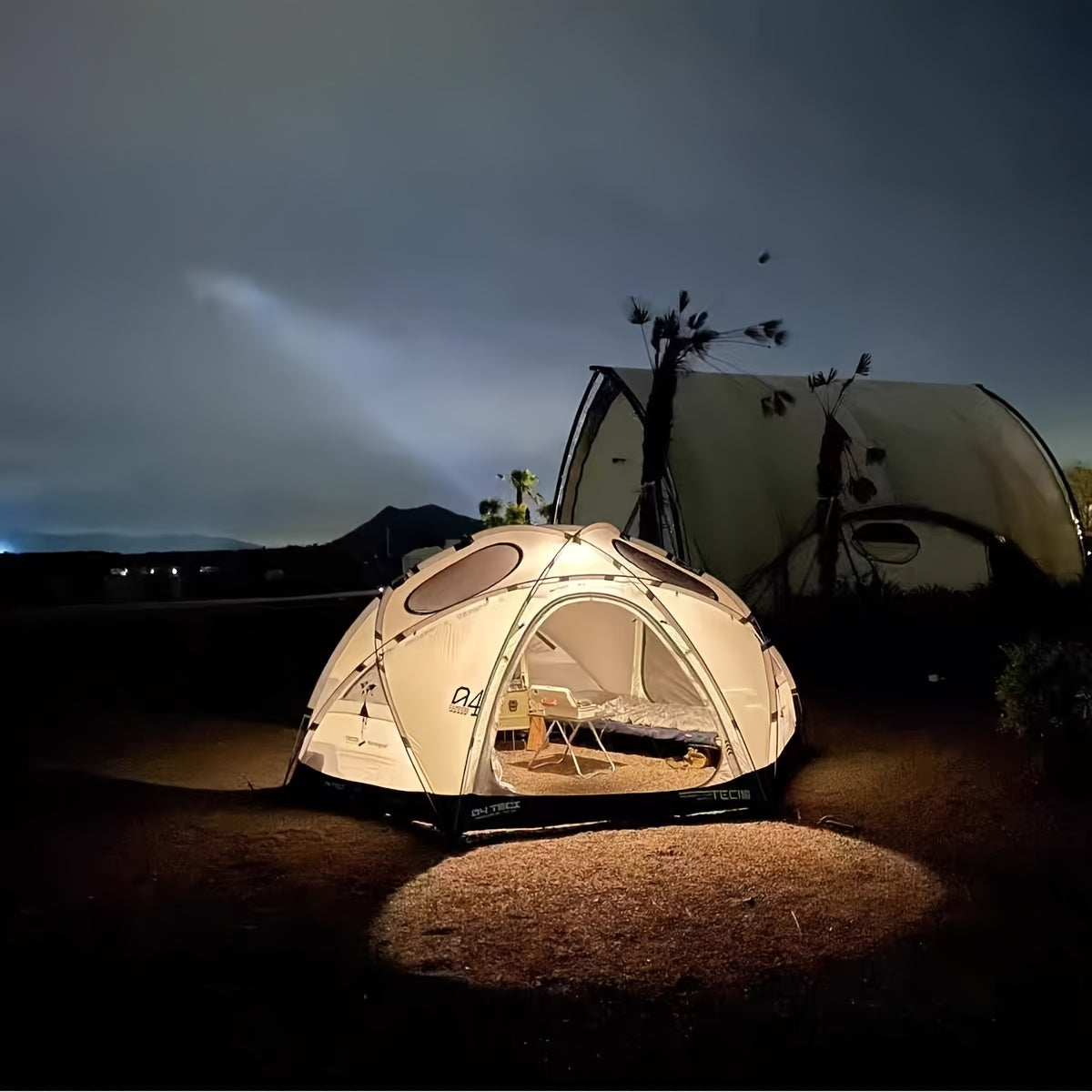 4-Person Portable Folding Camping Tent - All-Season Dome Shelter with Zipper Closure