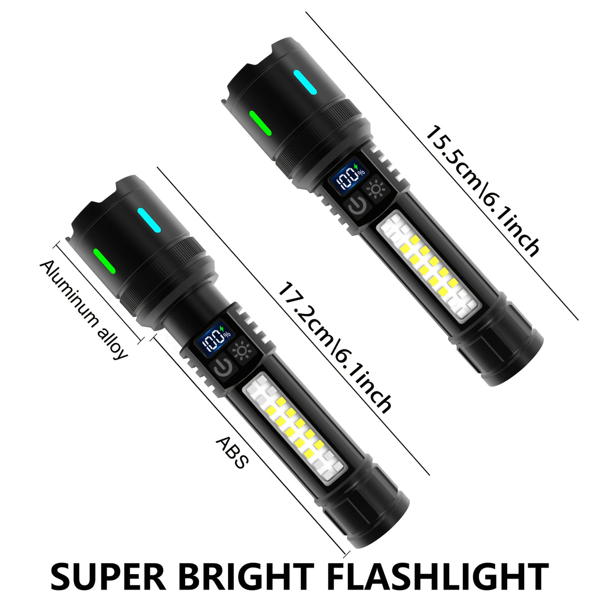 1pc\u002F2pcs Ultra-Bright Rechargeable Flashlight Gift Set, COB Flashlight