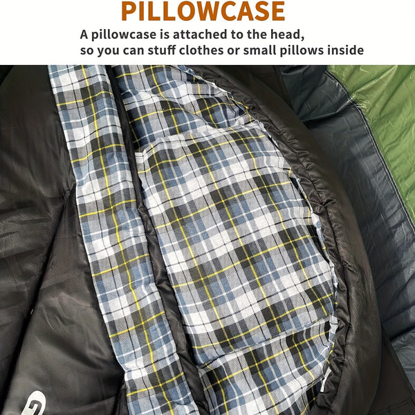 GEERTOP Flannel Sleeping Bag for Adults XXL, Large Wide Camping Sleeping Bag 4 Seaso