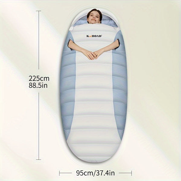 1-Person Heavy-Duty Winter Warm Sleeping Bag for Adults - All-Season Cold-Resistant Camping